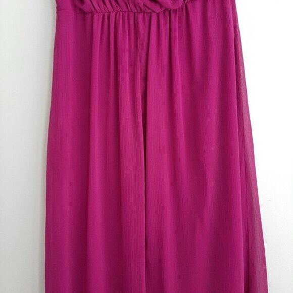 FORCAST \ One Shoulder Empire Waist Maxi Dress Pink Sz 10 Flawed - Picture 9 of 15